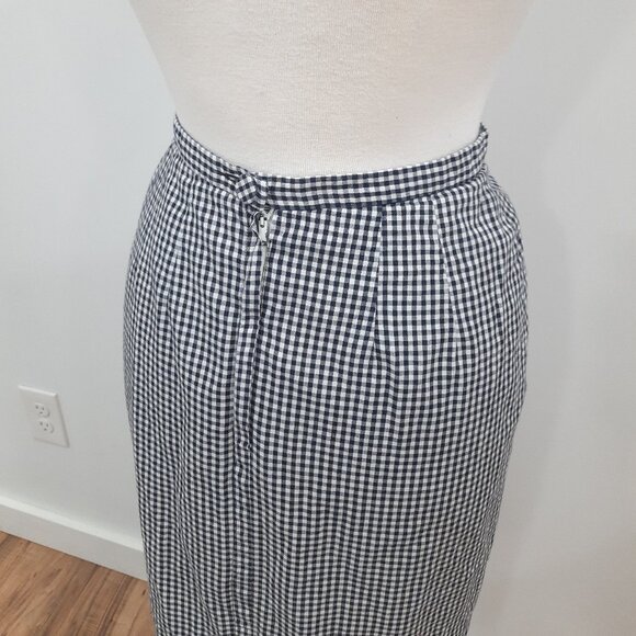 Vtg 70s handmade dark blue gingham skirt - Handmade - Picture 6 of 11